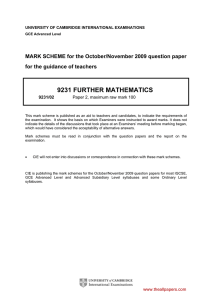 9231 further mathematics