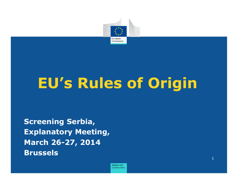 EU`s Rules of Origin