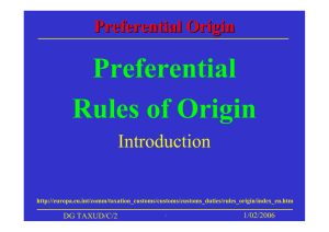 Preferential Rules of Origin