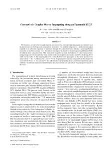 Convectively Coupled Waves Propagating along an Equatorial ITCZ