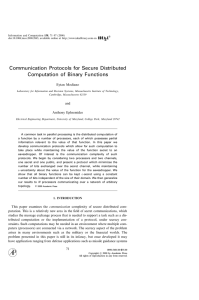Communication Protocols for Secure Distributed Computation