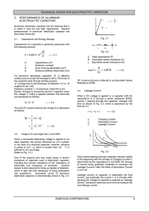 TECHNICAL NOTES FOR ELECTROLYTIC CAPACITOR