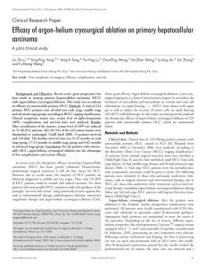 Efficacy of argon-helium cryosurgical ablation on primary