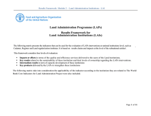 Land Administration Programme (LAPs) Results Framework for