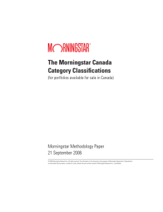 The Morningstar Canada Category Classifications