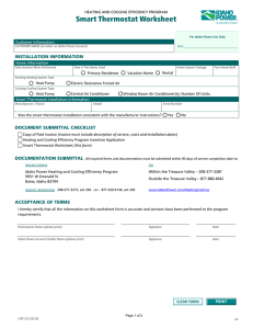 Smart Thermostat Worksheet