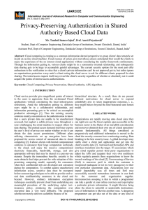 Privacy-Preserving Authentication in Shared Authority