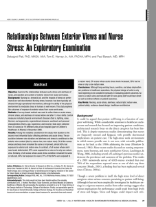 Relationships Between Exterior Views and Nurse Stress