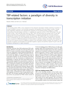 TBP-related factors: a paradigm of diversity in transcription initiation
