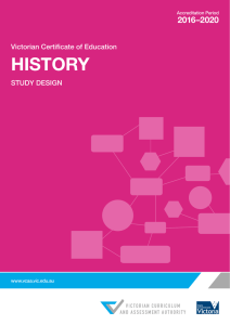 VCE History Study Design 2016–2020
