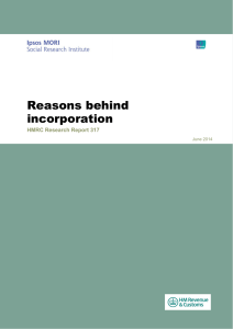 HMRC Research Report 317 - Reasons behind incorporation
