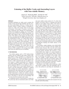 Unioning of the Buffer Cache and Journaling Layers with Non