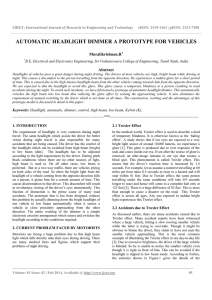 automatic headlight dimmer a prototype for vehicles