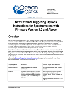 External Triggering Options for Firmware Versions