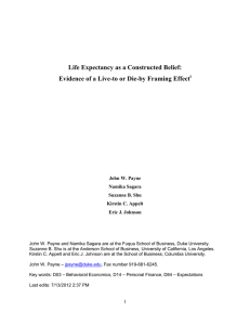 Life Expectancy as a Constructed Belief: Evidence of a Live