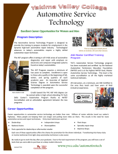 Automotive Service Technology - Yakima Valley Community College