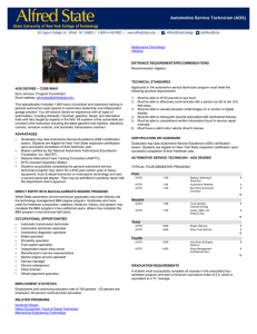 Automotive Service Technician (AOS) - Catalog