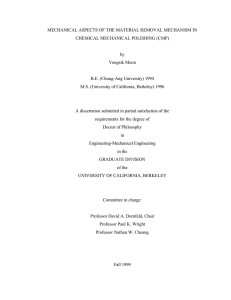 MECHANICAL ASPECTS OF THE MATERIAL REMOVAL - C-DEN