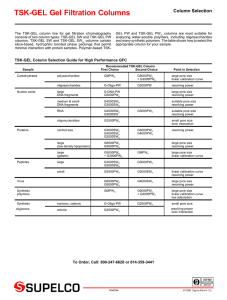 TSK-GEL Gel Filtration Columns - Sigma