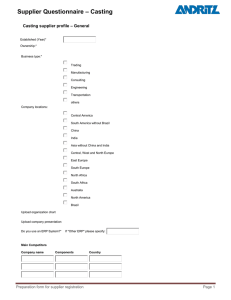 Casting questionnaire