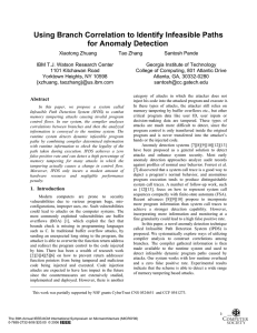 Using Branch Correlation to Identify Infeasible Paths for Anomaly