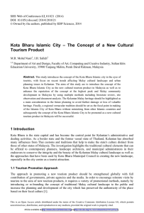 Kota Bharu Islamic City – The Concept of a New Cultural Tourism