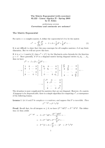 Notes on the Matrix Exponential