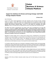 Support for Ambitious EU Climate and Energy Package: Swift 2030