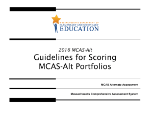 2016 MCAS-Alt Guidelines for Scoring