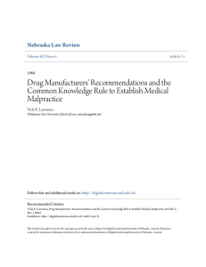 Drug Manufacturers` Recommendations and the Common