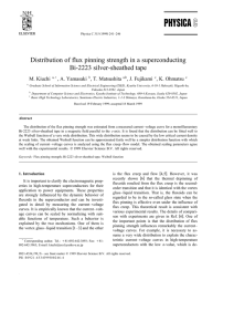 Distribution of flux pinning strength in a superconducting Bi