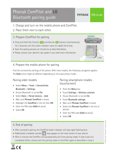 Phonak ComPilot and LG Bluetooth pairing guide