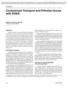 Contaminant Transport and Filtration Issues with DOAS