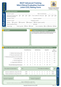 Mini-Clinical Evaluation Exercise rating form (Advanced Training)