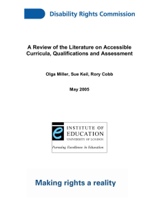 A Review of the Literature on Accessible Curricula, Qualifications