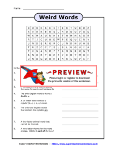 Weird Words - Super Teacher Worksheets