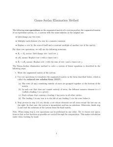 Gauss-Jordan Elimination Method