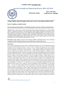 Voltage stability analysis through reactive power reserve and