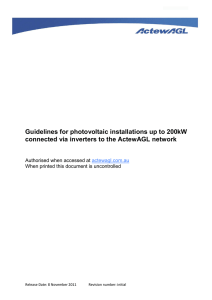 Guidelines for photovoltaic installations up to 200kW