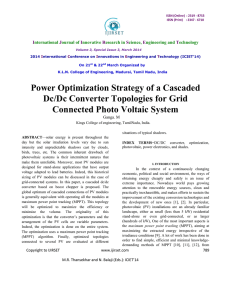 Power Optimization Strategy of a Cascaded Dc/Dc Converter