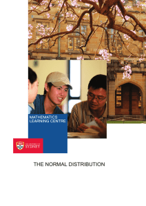the normal distribution - The University of Sydney