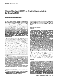 Effects of Ca, Mg, and EDTA on Creatine Kinase