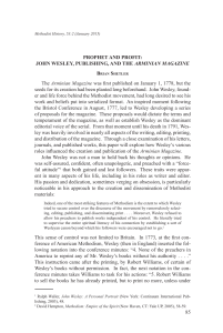 85 PROPHET AND PROFIT: JOHN WESLEY, PUBLISHING, AND