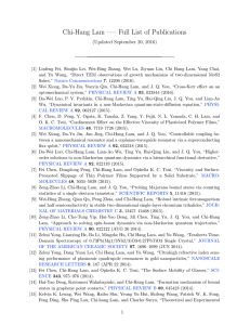 Chi-Hang Lam —– Full List of Publications