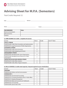 MPA - Advising Sheet - John Glenn College of Public Affairs