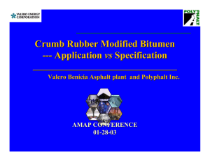 Crumb Rubber Modified Bitumen - Application Vs