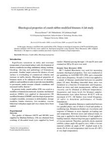 Rheological properties of crumb rubber modified bitumen