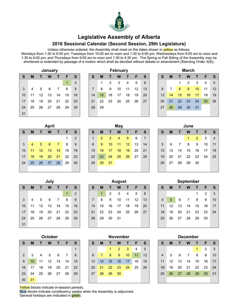 calendar-legislative-assembly-of-alberta