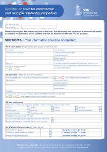 Application form for commercial and multiple residential