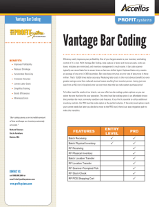 Vantage Bar Coding